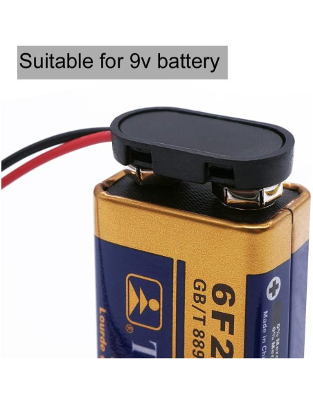 Paquete de 5 Conectores de Batería 9V TIPO I con Cable 22AWG