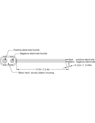 Paquete de 5 Conectores de Batería 9V TIPO I con Cable 22AWG