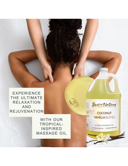 Aceite de Masaje Aromaterapia Coco Vainilla 236.6 ml - Lo Mejor de la Naturaleza