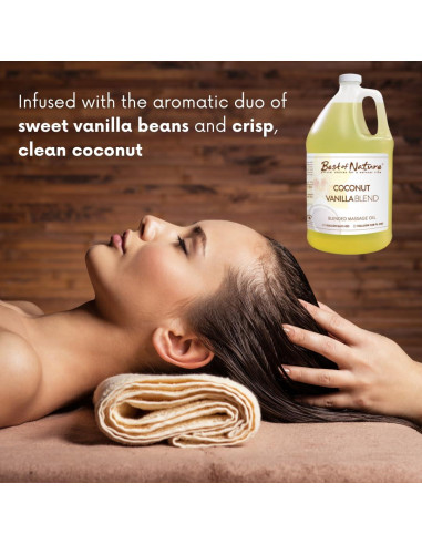 Aceite de Masaje Aromaterapia Coco Vainilla 236.6 ml - Lo Mejor de la Naturaleza