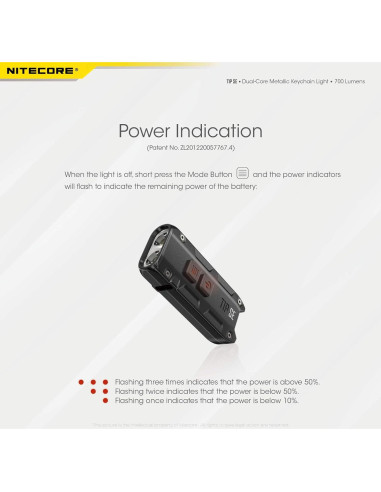 Linterna de Llavero Nitecore Tip SE Gris 700 Lúmenes Recargable