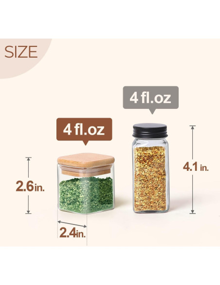 Frascos de Especias ComSaf 4 oz Cuadrados con Etiquetas - 6 Piezas Frascos de Especias ComSaf 4 oz Cuadrados con Etiquetas - 6 Piezas