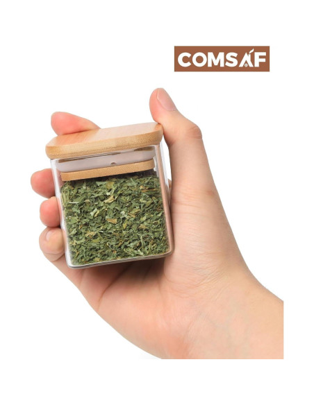 Frascos de Especias ComSaf 4 oz Cuadrados con Etiquetas - 6 Piezas Frascos de Especias ComSaf 4 oz Cuadrados con Etiquetas - 6 Piezas