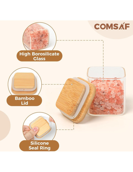 Frascos de Especias ComSaf 4 oz Cuadrados con Etiquetas - 6 Piezas Frascos de Especias ComSaf 4 oz Cuadrados con Etiquetas - 6 Piezas