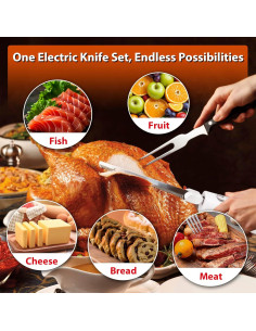 Cuchillo Eléctrico HousesAid 150W con 2 Cuchillas Inoxidable 2