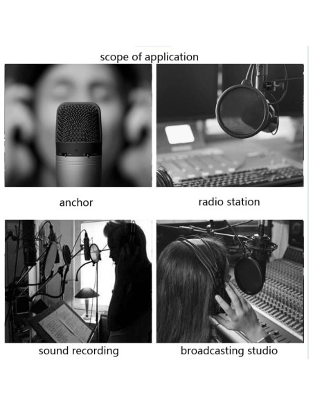 Filtro a prueba de viento y spray para micrófono Blue Yeti 15.24 cm