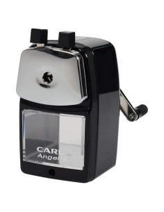 Afilador de lápices manual CARL Angel-5 Negro - Alta resistencia