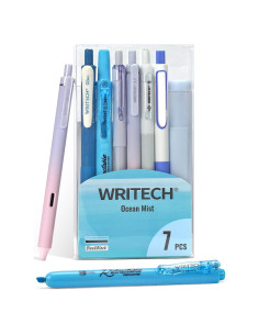 Set de Bolígrafos de Gel WRITECH 7ct Tinta Pastel y Negro 0.5mm