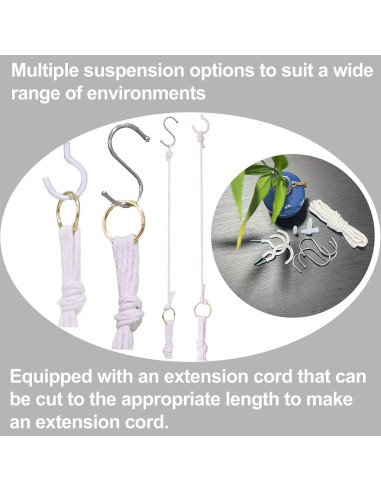 Juego de 3 Soportes de Macramé Vriysei para Plantas 89-119 cm