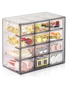 Organizador de Escritorio FODIENS con 12 Cajones Transparentes