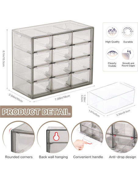 Organizador de Escritorio FODIENS con 12 Cajones Transparentes Organizador de Escritorio FODIENS con 12 Cajones Transparentes