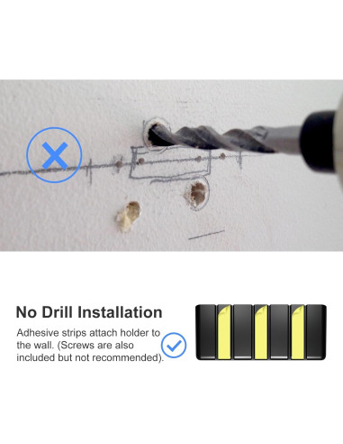 Soporte de Control Remoto Suptek Montado en Pared Negro para 4 Controles