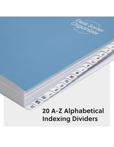 Organizador de Escritorio Expandible Smead A-Z 20 Divisores Azul