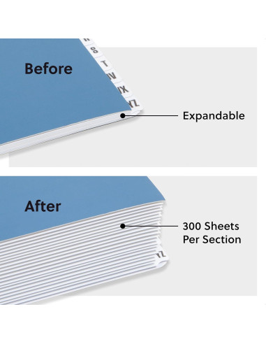 Organizador de Escritorio Expandible Smead A-Z 20 Divisores Azul