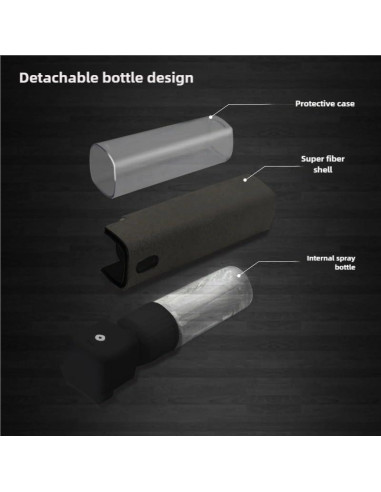 Rociador de limpieza de pantalla DAMENG 2-en-1 con paño microfibra