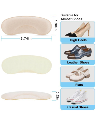 6 Pares Almohadillas Talones Antideslizantes Comfowner Albaricoque