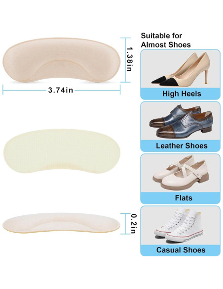 6 Pares Almohadillas Talones Antideslizantes Comfowner Albaricoque