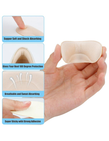 6 Pares Almohadillas Talones Antideslizantes Comfowner Albaricoque