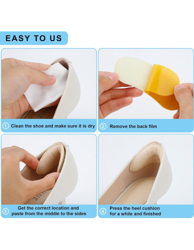 6 Pares Almohadillas Talones Antideslizantes Comfowner Albaricoque