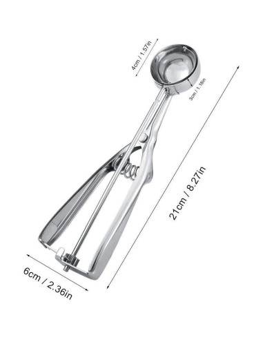 Cucharón de Helado Yosoo de Acero Inoxidable 4 cm con Disparador