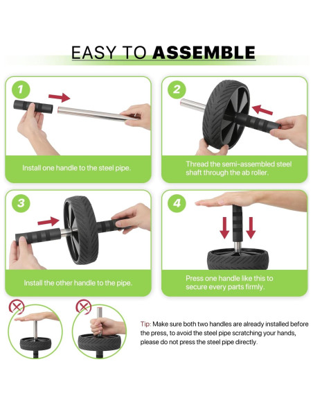 Rueda de Abdominales Genérico Antideslizante 150 kg Negro