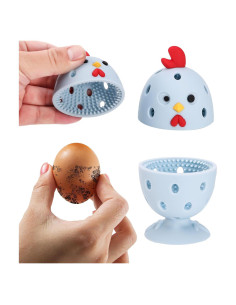 Limpiador de Huevos W 2PCS Silicona Reutilizable Azul