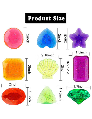 Gemas de Buceo Yicelerate 16 Diamantes Coloridos 5 cm