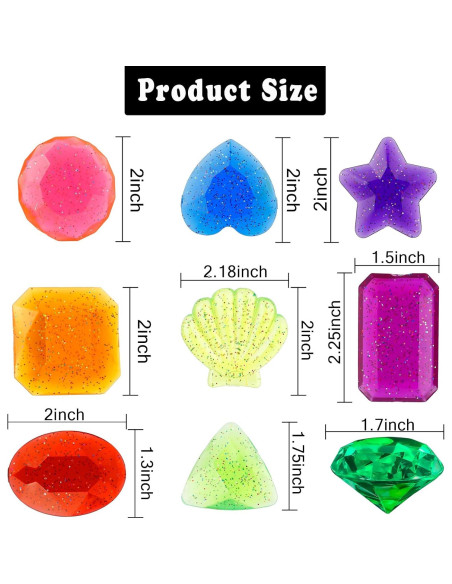 Gemas de Buceo Yicelerate 16 Diamantes Coloridos 5 cm