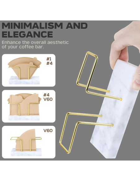 Soporte para Filtros de Café PUNNIO de Mármol y Latón 14cm