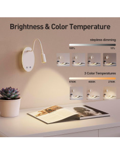 Luz de lectura Jowbeam recargable 360 con 3 colores 2