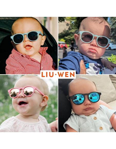 Gafas de sol redondas LIU-WEN polarizadas UV400 para bebés 0-24 meses