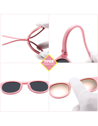 Gafas de sol redondas LIU-WEN polarizadas UV400 para bebés 0-24 meses