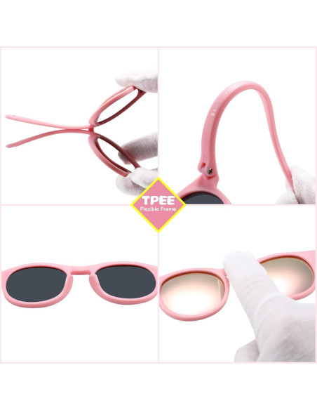 Gafas de sol redondas LIU-WEN polarizadas UV400 para bebés 0-24 meses