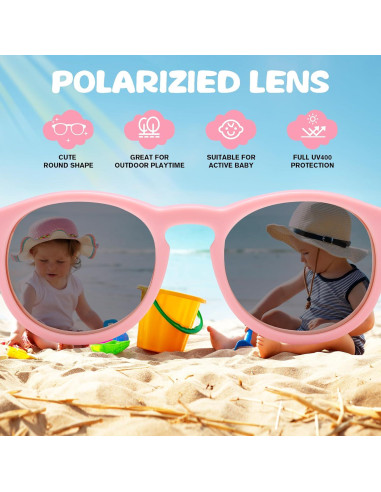 Gafas de sol redondas LIU-WEN polarizadas UV400 para bebés 0-24 meses