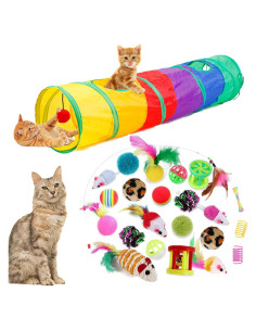 Kit de Juguetes para Gatos ISMARTEN 32 Piezas con Túnel