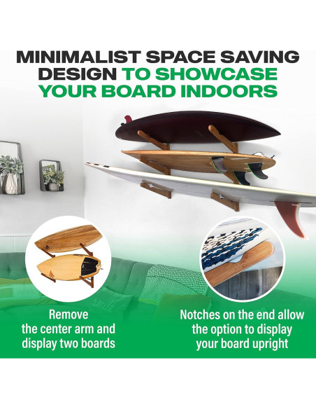 Soporte de Pared COR Surf para Tablas de Surf y Patinetas