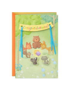 Tarjeta de Baby Shower Hallmark Animales en el Bosque 12.7x18.3cm