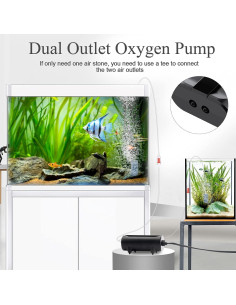 Bomba de Aire AQQA 3.5W para Acuario hasta 190L Silenciosa 2