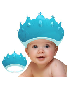 Gorro de Ducha para Bebé Azul - Visor Protección Ojos 0-9 Años