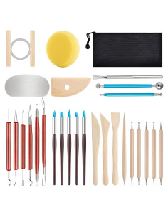 Set de Herramientas de Arcilla JRKOO 28 Piezas para Cerámica