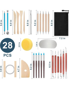Set de Herramientas de Arcilla JRKOO 28 Piezas para Cerámica 2