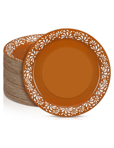 Platos Desechables Mexicanos Yungyan 100 Pcs 23 cm Floral