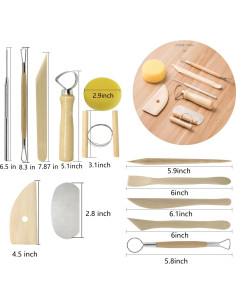 Juego de Herramientas de Arcilla Artzuvs 28 Piezas Escultura 2