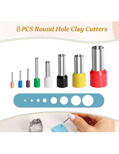 Juego de 8 Cortadores de Arcilla Circulares Pxiryanlow 2
