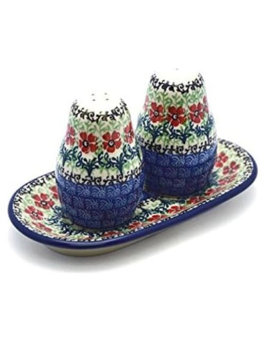 Juego de Sal y Pimienta Cerámica Polaca Galería 3 Piezas