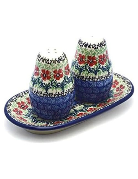 Juego de Sal y Pimienta Cerámica Polaca Galería 3 Piezas