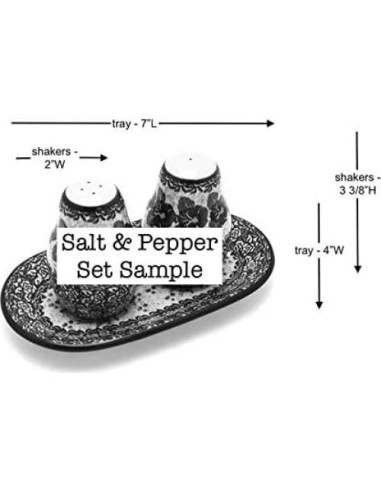 Juego de Sal y Pimienta Cerámica Polaca Galería 3 Piezas