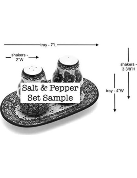 Juego de Sal y Pimienta Cerámica Polaca Galería 3 Piezas