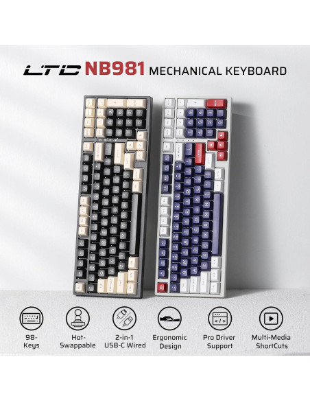 Teclado Mecánico LTC NB981 98 Teclas Retroiluminado Blanco Teclado Mecánico LTC NB981 98 Teclas Retroiluminado Blanco