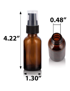 Botellas de Vidrio Ámbar 30 ml JUVITUS con Bomba - Paquete de 12 2